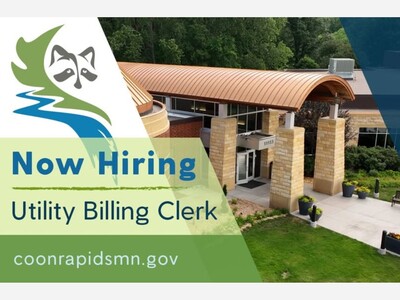 Now Hiring: Join the City of Coon Rapids as a Utility Billing Clerk