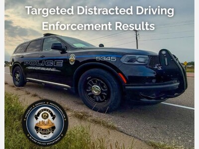 Blaine Police Conduct Targeted Distracted-Driving Enforcement; 38 Violations Issued