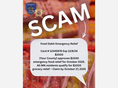 Anoka County Sheriff’s Office Issues Urgent SNAP Scam Alert Amid Federal Shutdown Concerns