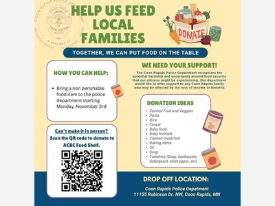 Coon Rapids Police Department Launches Community Food Drive to Aid Families in Need