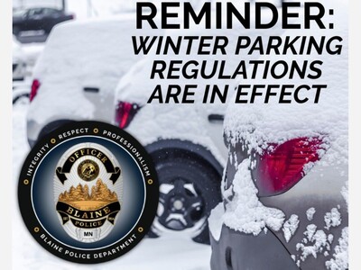 Blaine Police Issue 34 Citations in Single Sweep, Reinforcing Winter Parking Rules