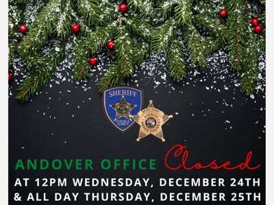 Anoka County Sheriff’s Office offices closed today for Christmas; emergency services remain active