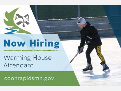 City of Coon Rapids seeks seasonal warming house attendants for 2025–2026 winter rink season