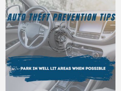 Coon Rapids Police Urge Residents to Park in Well-Lit Areas as Vehicle Theft Prevention Measure