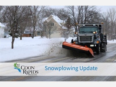 After Eight Inches of Snow, Coon Rapids Crews Push Through the Night to Restore the City’s Streets