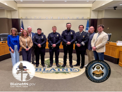 MINNEAPOLIMEDIA NEWS | Blaine Police Highlight Victim Support Partnerships, Swear in Three New Officers