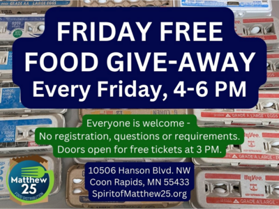 Weekly Friday Food Distribution in Coon Rapids Operates Under No-Barrier Access Model
