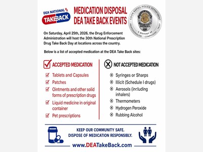 Coon Rapids Police to Host DEA Prescription Drug Take Back Day April 25