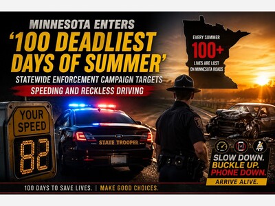 Minnesota Enters ‘100 Deadliest Days of Summer’ As Statewide Enforcement Campaign Targets Speeding And Reckless Driving