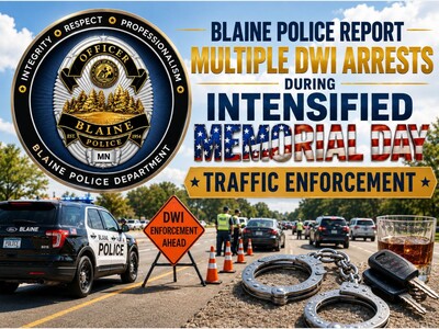 MINNEAPOLIMEDIA NEWS | Blaine Police Report Multiple DWI Arrests During Intensified Memorial Day Traffic Enforcement Campaign