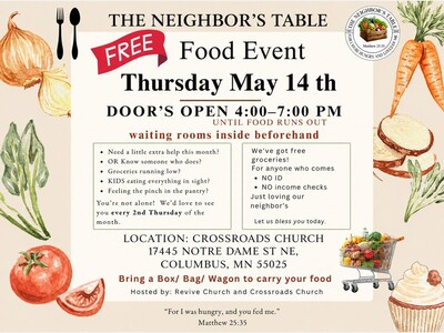 MINNEAPOLIMEDIA COMMUNITY NEWS | Revive Church and Crossroads Church to Host Free Community Food Distribution in Columbus
