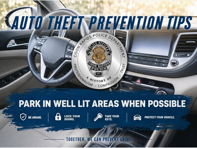 MINNEAPOLIMEDIA NEWS | Coon Rapids Police Remind Residents That a Simple Parking Choice Can Help Prevent Vehicle Theft