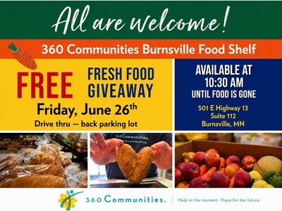 MINNEAPOLIMEDIA NEWS | 360 Communities to Provide Free Fresh Food Giveaway Friday in Burnsville as Demand for Food Assistance Continues