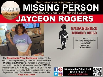 MINNEAPOLIMEDIA NEWS | Minneapolis Police Search for Missing 10-Year-Old Brooklyn Park Boy Last Seen in North Minneapolis