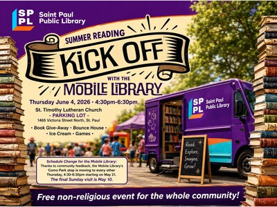 MINNEAPOLIMEDIA COMMUNITY NEWS | SAINT PAUL PUBLIC LIBRARY BRINGS SUMMER SPARK TO THE NEIGHBORHOOD WITH MOBILE LIBRARY KICKOFF CELEBRATION