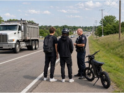 MINNEAPOLIMEDIA NEWS | Champlin Police Warn Parents After Children on Electric Motorcycle Nearly Collide With Highway Traffic