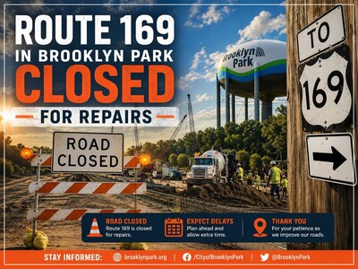 MINNEAPOLIMEDIA NEWS | Highway 169 Closing at 109th Avenue in Brooklyn Park for Weekend Construction