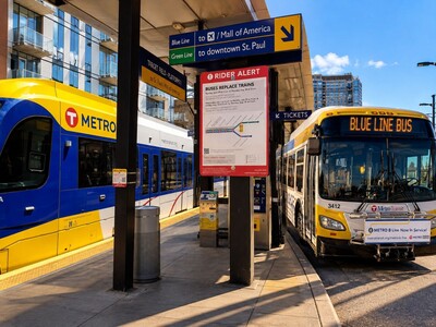 Metro Transit Replaces Blue Line Trains With Buses Between Airport Terminal 2 and Mall of America This Weekend